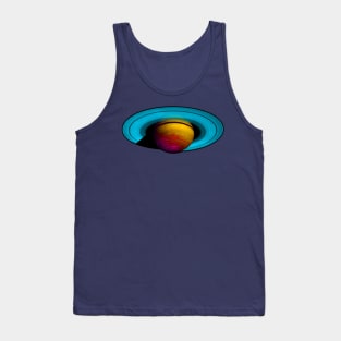 Saturn in Orange and Blue Tank Top